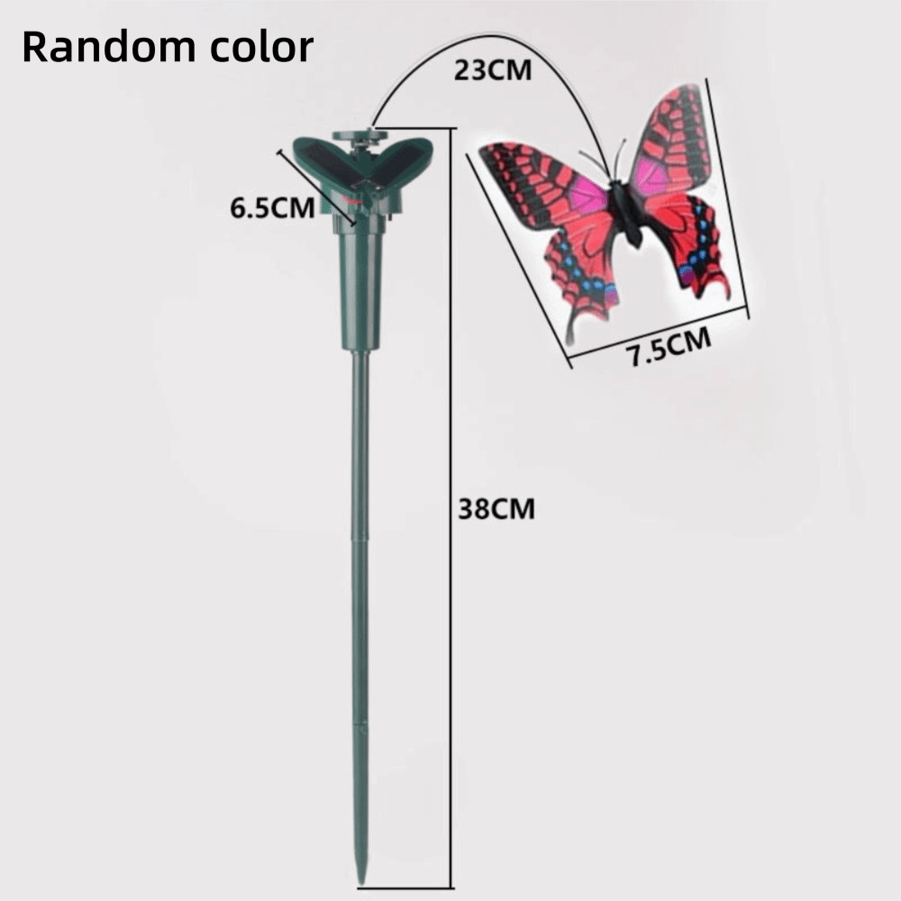 Power Vibration Solar Rotating Bird Toy Stake Mounting Wobble Design Solar Powered Flying Butterfly 