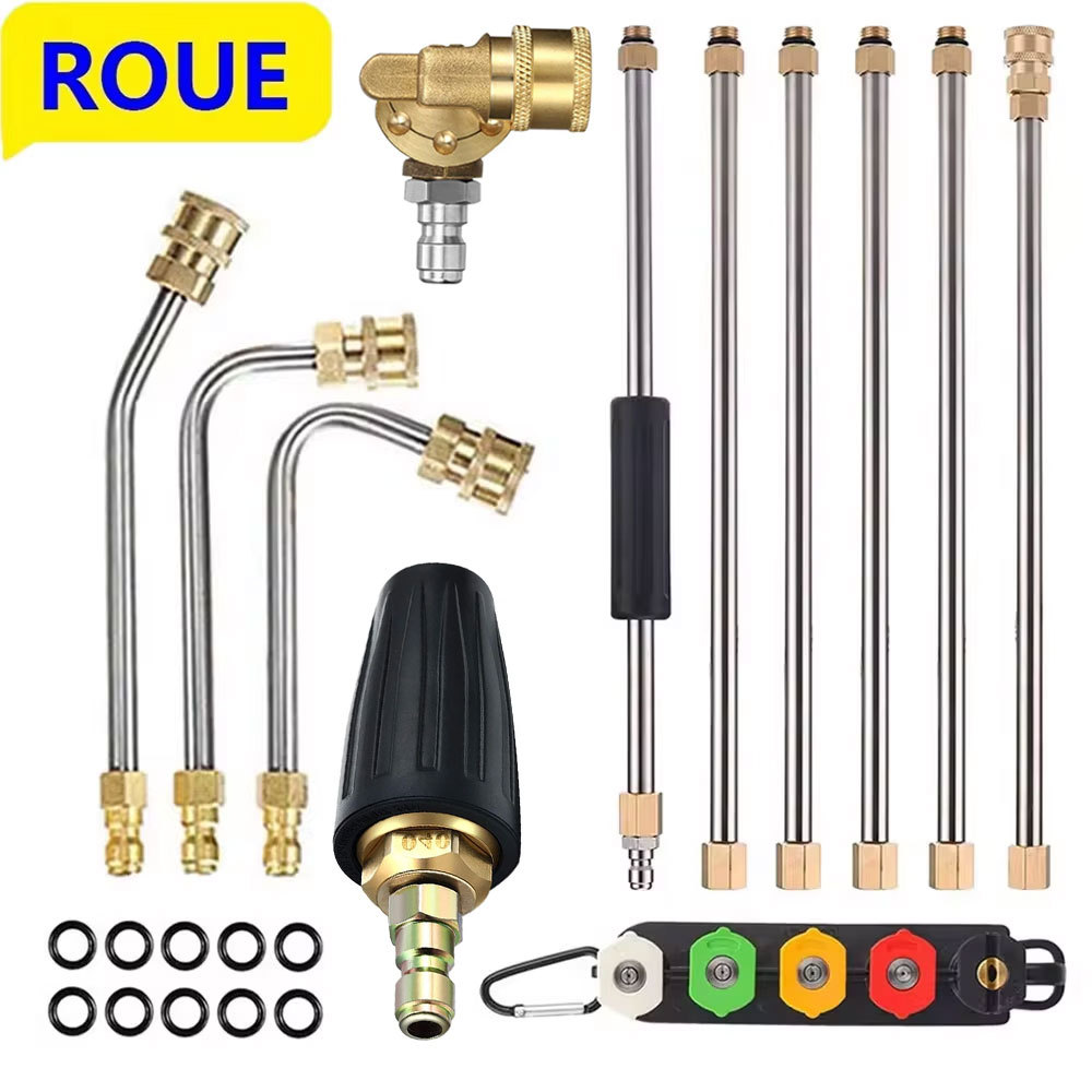 ROUE High Pressure Washer Extension Wand Set Spear Car Washer Nozzles Cleaning Quick Connect Tools f