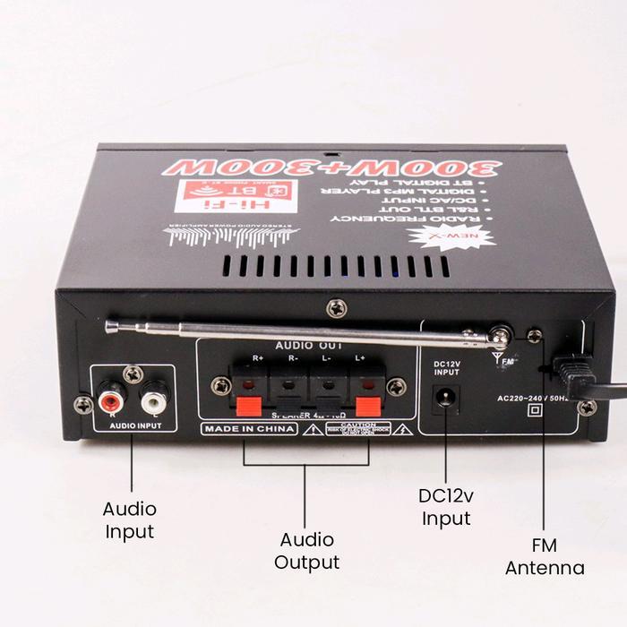 Power Amplifier Karaoke Usb Bluetooth 600 Watt Original - -, -