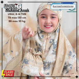 TERBARU MUKENA.AMINAH MUKENA ANAK TANGGUNG AZURA HASYA 2IN1 RESLETING TRAVEL KATUN MOTIF