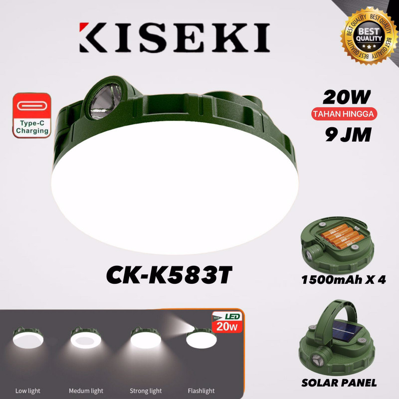 Kiseki Portable Emergency Light CK-K583T / CK-K381T Lampu Emergency Solar Light Rechargeable