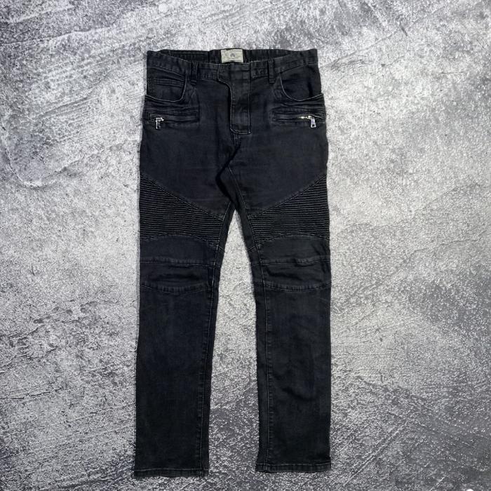 Celana panjang jeans Balmain bikers THE JMC JEANS hitam bagus size 34