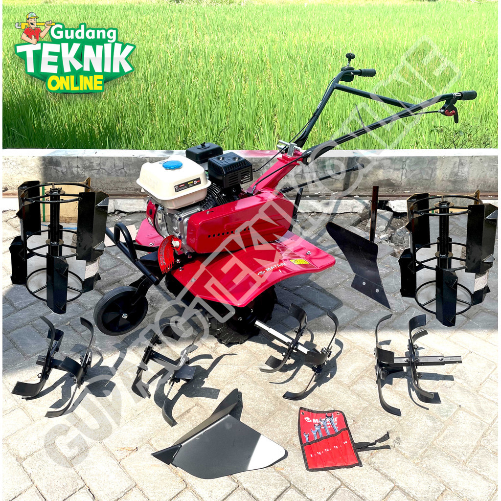 Mesin Traktor Mini Cultivator MMT800I CI RED MATARI / Mesin Bajak Sawah Kebun Lahan Basah Kering Kul