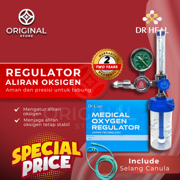 Regulator Oksigen Medis Original Alat Pengatur Tekanan Tabung Oksigen Onemed Klinik Rumah Special pr