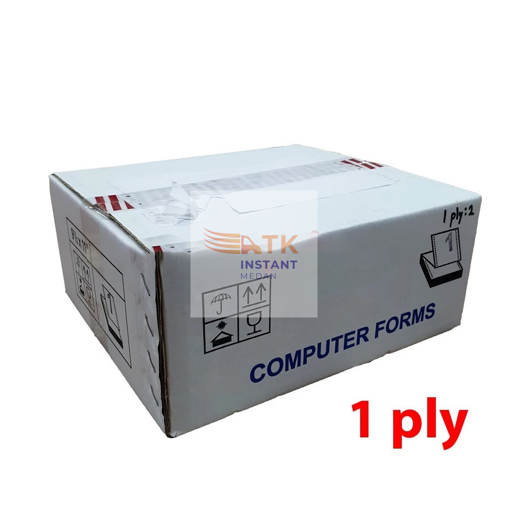 CONTINUOUS FORM 1 PLY 9.5 x 11" Kertas Computer NCR Bagi 2 dan full