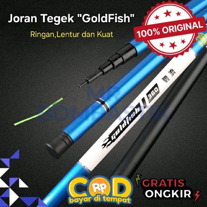 Joran Tegek GoldFish Fullset Size 2,7M - 7,2M Biru Putih Fishing Rod Murah Ringan - GoldFish 630, Jo