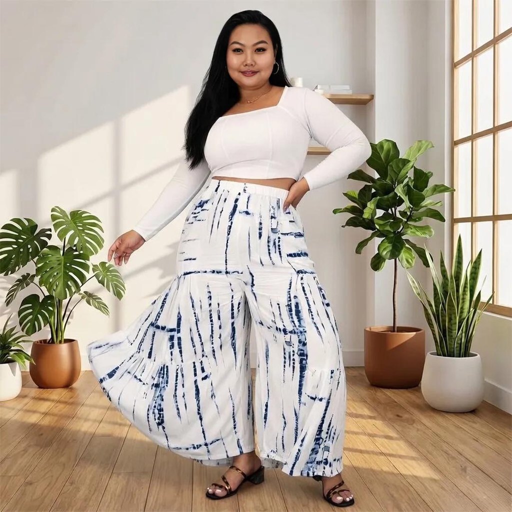 Kulot pantai jumbo rempel wanita celana kuda bawahan