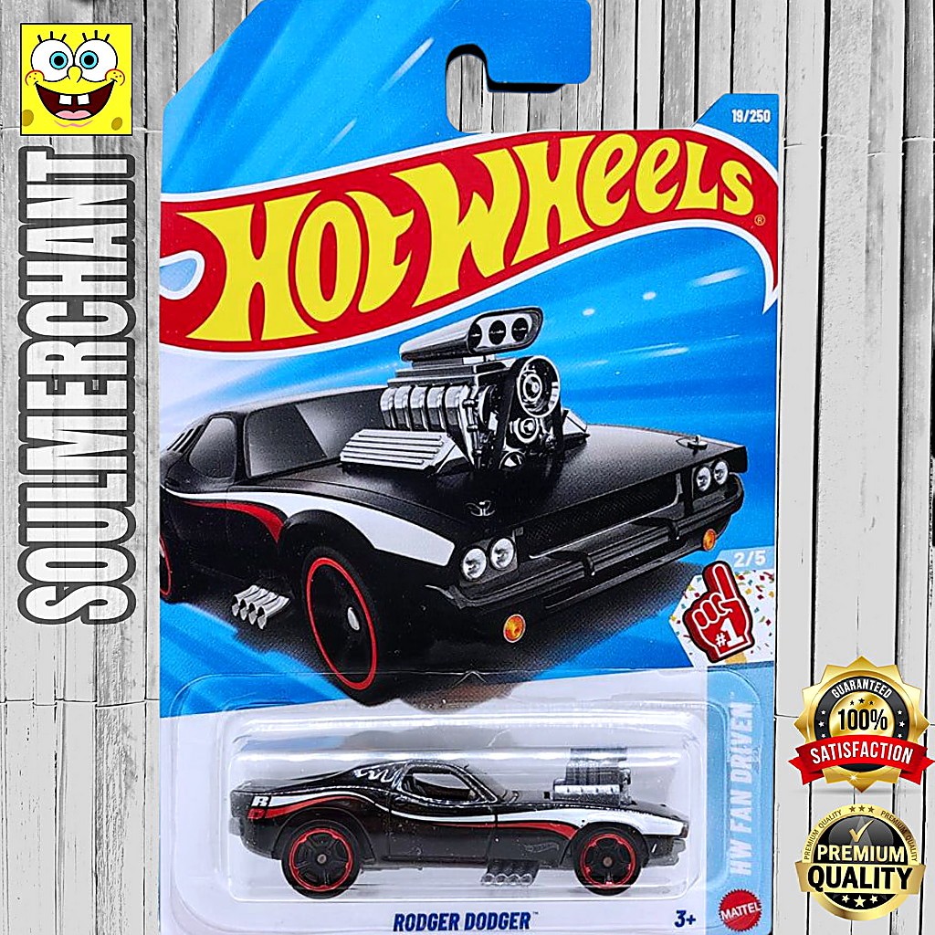 Hot Wheels Rodger Dodger Hitam Diecast Mobil Muscle Klasik
