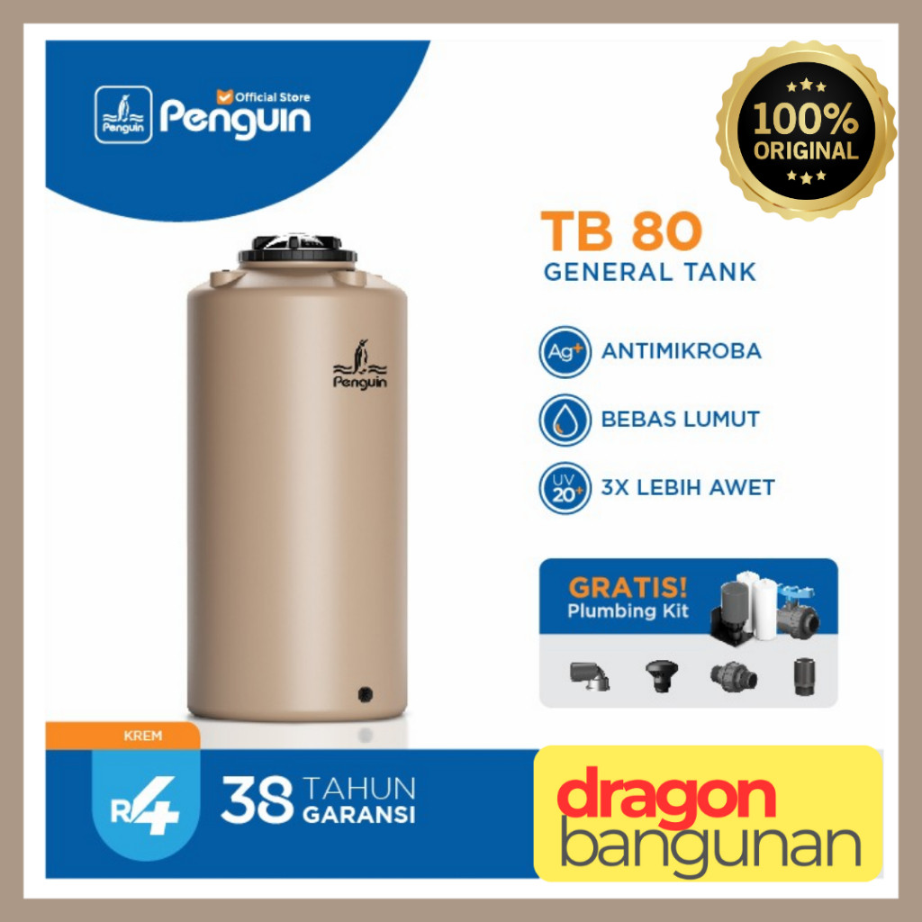 Tangki Air Penguin TB 80 Cream / Toren Air Penguin 800 Ltr / Tandon Penguin