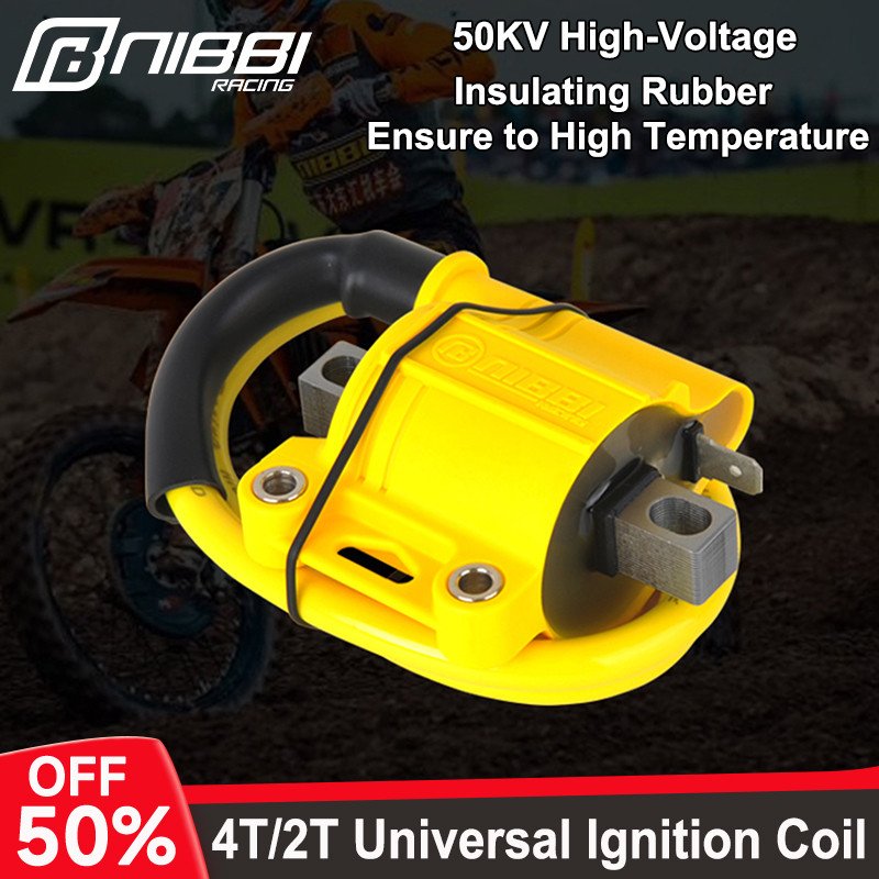 Koil Pengapian Motor NIBBI 2T/4T Universal Racing untuk ATV, Skuter, Moped, Go Kart, Motor Trail, Me