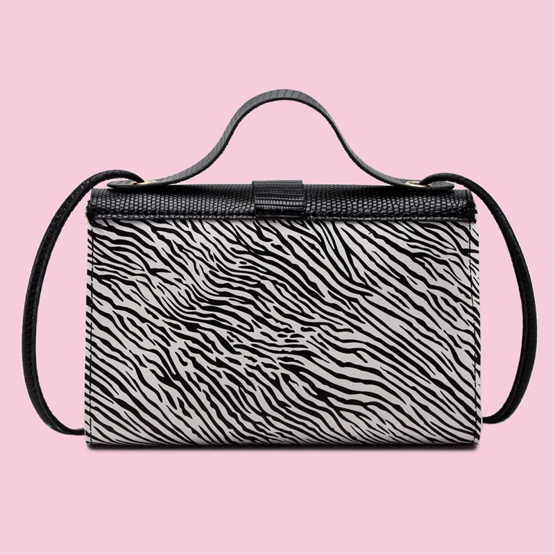 KBM W141 TAS SELEMPANG WANITA MOTIF ZEBRA SHOULDER BAG SLINGBAG FASHION IMPORT BISA COD
