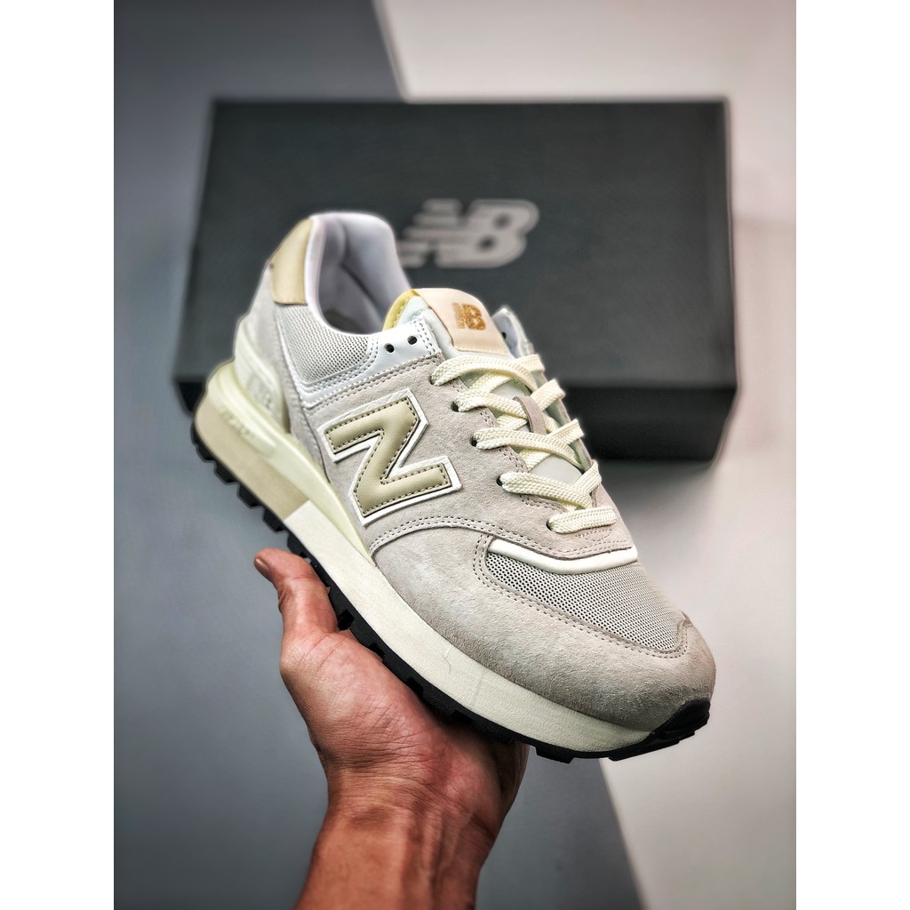 NEW BA1ANCE 574 Sepatu joging retro low top midsole berbantalan krem ENCAP