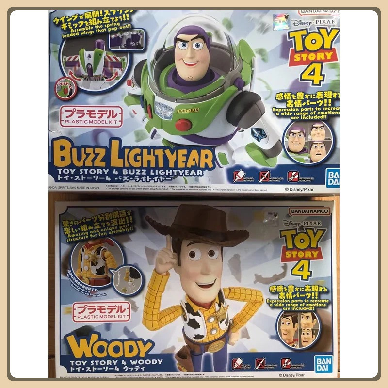 In Stock BANDAI Original Cinema-rise Toy Story 4 Buzz Lightyear Woody Anime Figure Assembly aracter 