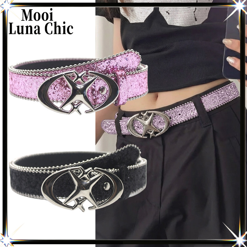Ikat Pinggang Wanita Belt Payet Ikat Pinggang Fashion Sabuk Punk Fashion Y2k Barbie Pink Ikat Pingga
