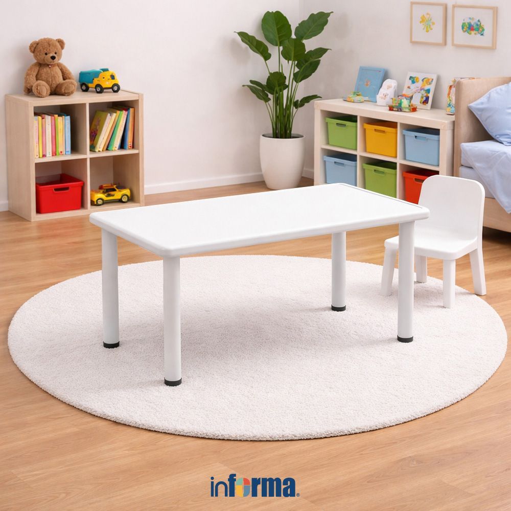 Informa Yaris Meja Anak Rectangle - Abu-Abu Multifunctional Kids Table Meja Kecil Serbaguna Perlengk