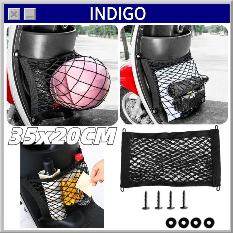Jaring Helm Motor Tas Jaring Mesh Penyimpanan Barang Dua Layer Elastisitas Car Net Organizer 35*20Cm