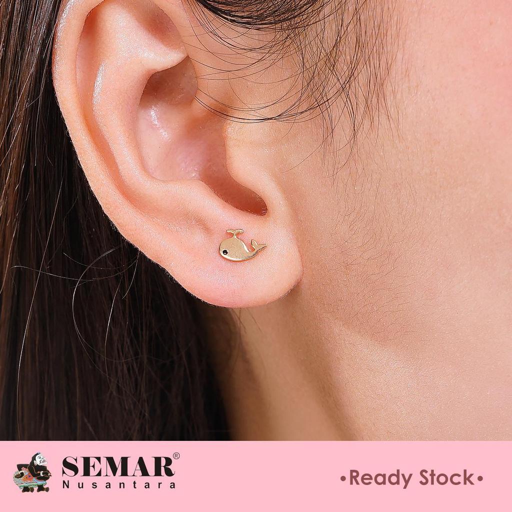 Anting Emas Tindik Ocean Whale Gold 10K Semar Nusantara