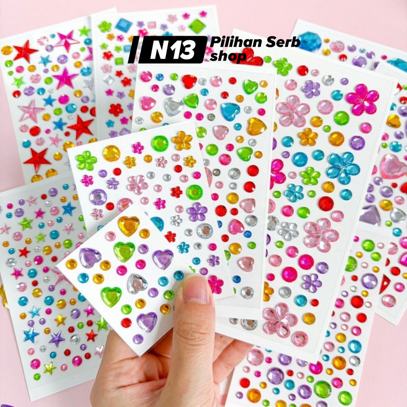 N13 Crystal Bead Stickers H1096 DIY 3D Face & Eye Decoration Practical Make Up Accessories COD