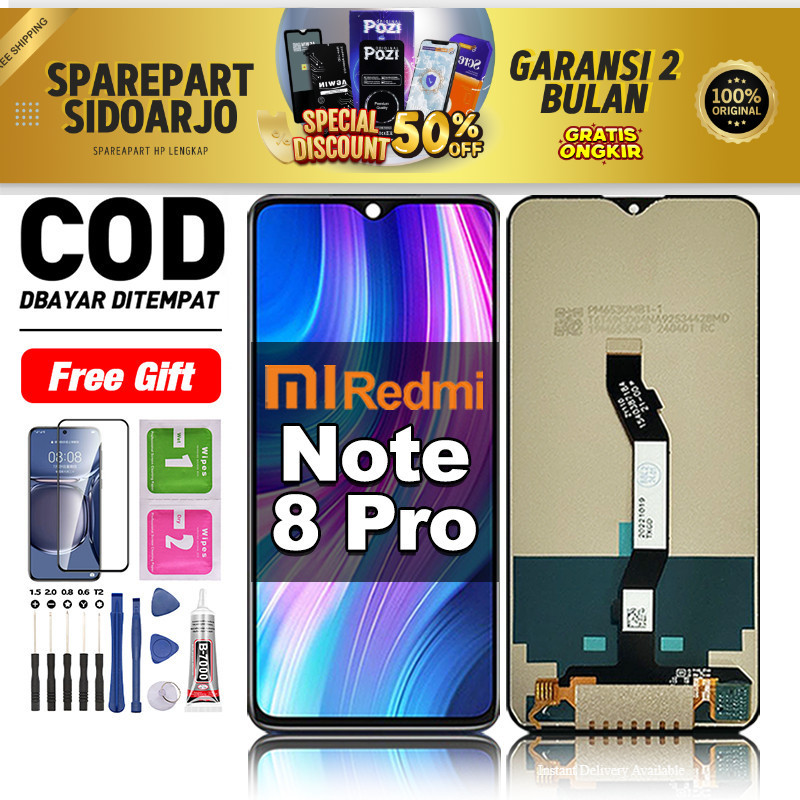 LCD Redmi Note 8 Pro Fullset hp layar Touchscreen untuk Glass Touch Screen Digitizer COD -original f