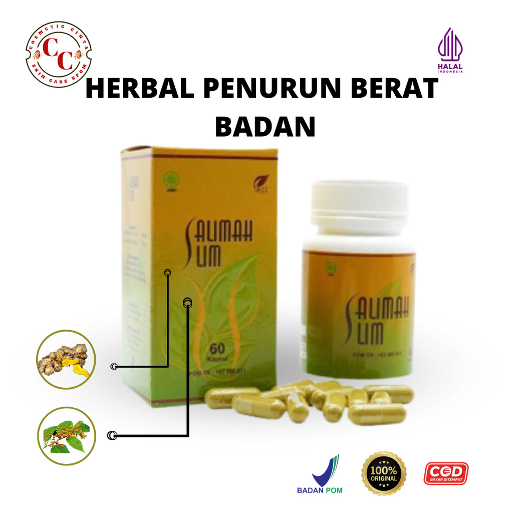 Salimah Slim SR12 Obat Diet Pelangsing Paling Ampuh Kapsul Cepat Kurus Menurunkan BB Herbal BPOM Hal