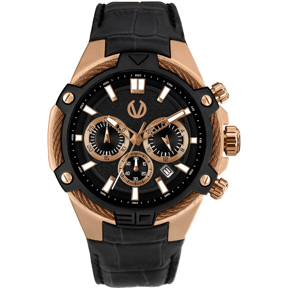 Jam Tangan Pria Tali Kulit Christ Verra CV 53605G-28 BLK