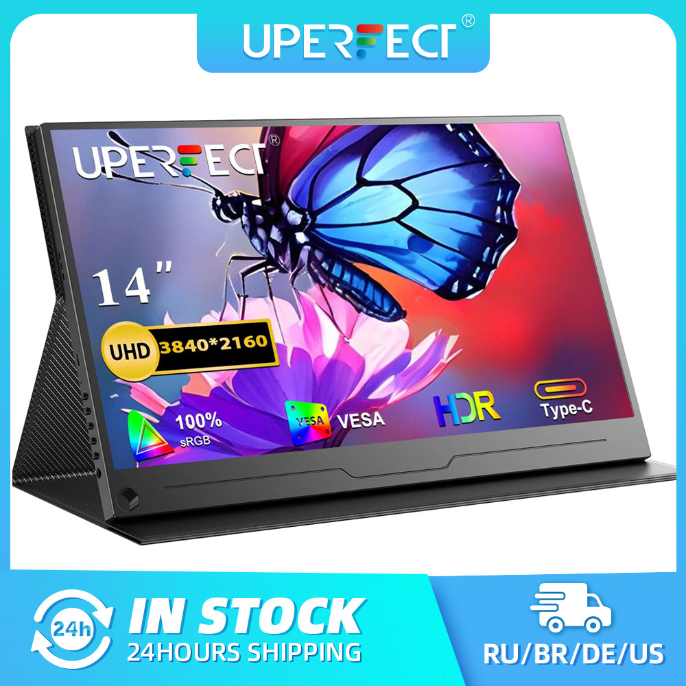 UPERFECT 14" 4K Portable Monitor 3840 * 2160 1500:1 USB C HDMI External Second Computer splay Screen