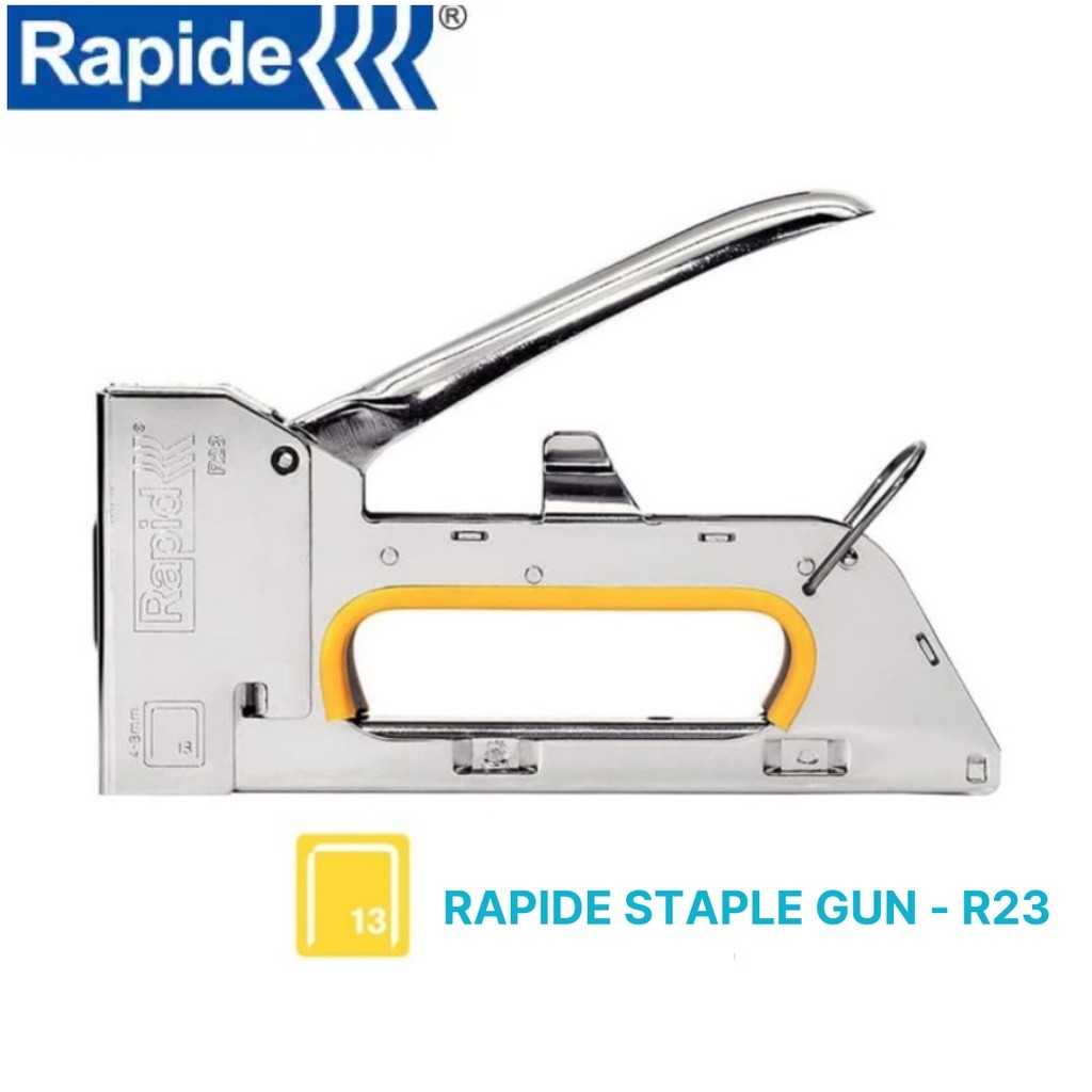 new RAPIDE Staple Stapler Gun Tacker R23 - Staples Hekter Gun Tembak Manual (untuk Pengerjaan Sofa, 