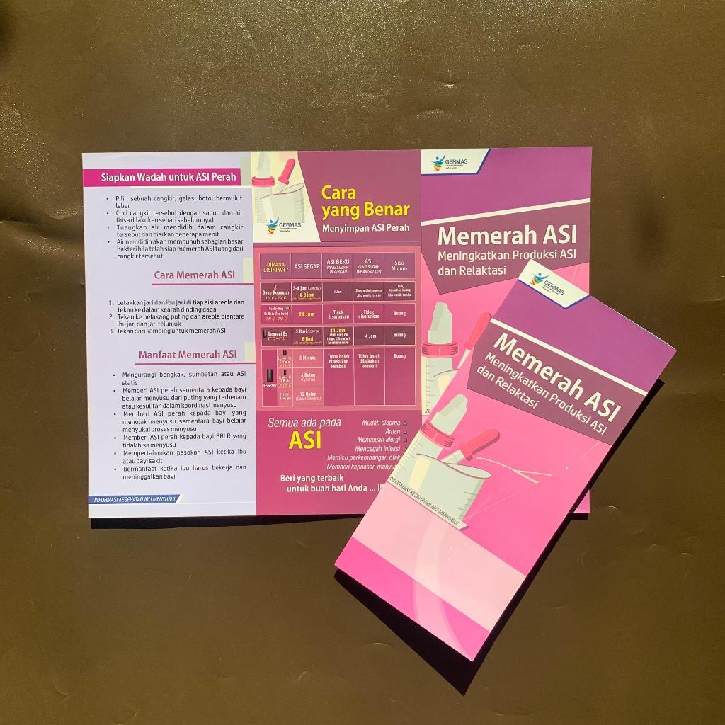 Leaflet Manfaat Memerah ASI | Media Edukasi Ibu Bayi Cara Menyimpan ASI Perah untuk Puskesmas