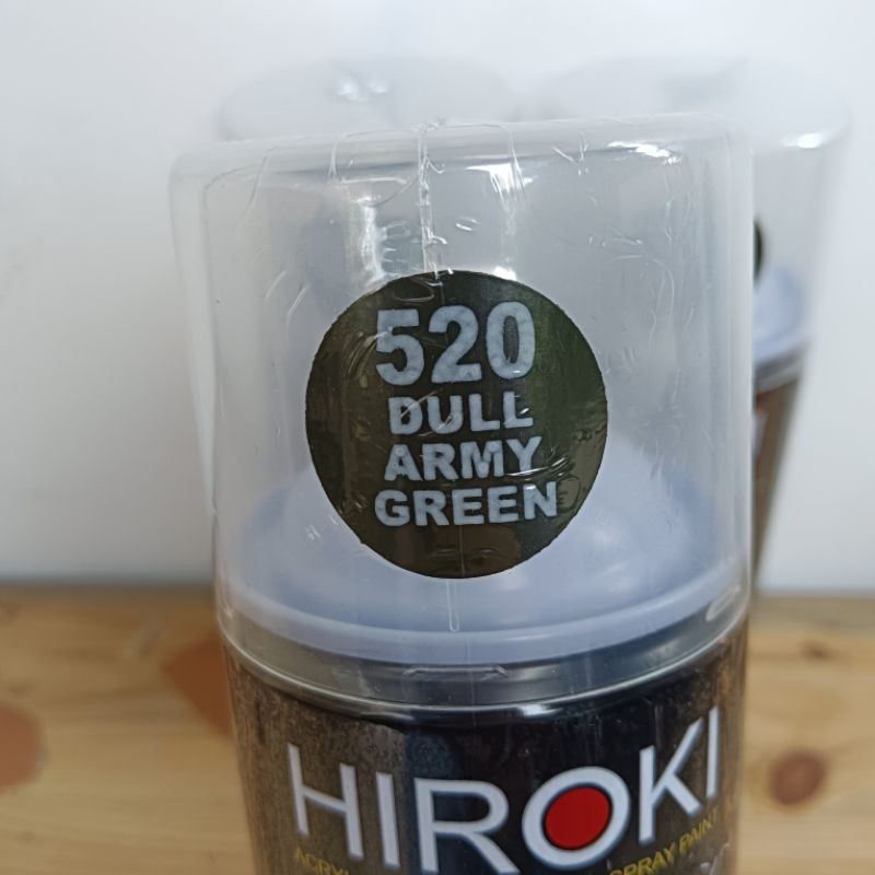 cat spray pilok pilox cat semprot HIROKI 520 DULL ARMY GREEN 300cc hijau army doff hijau tentara dof
