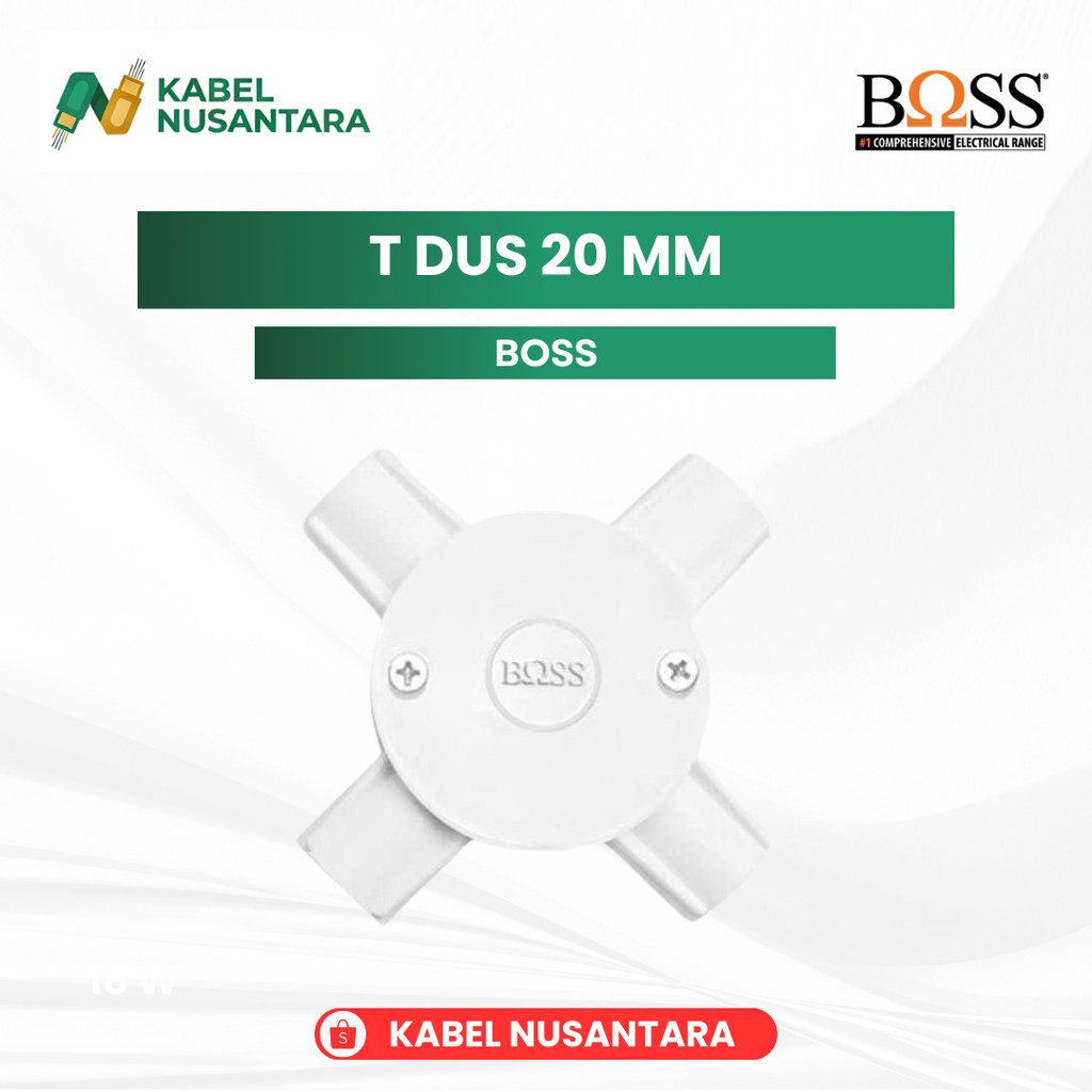 T Dos / T Dus / Tedus Putih - 20mm MERK BOSS