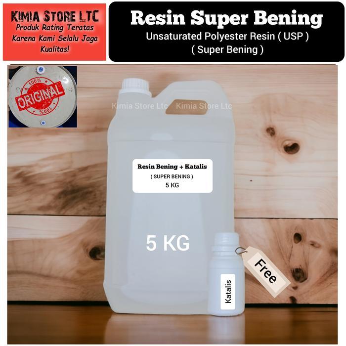 Resin Bening 1 KG / Fiberglass ( 108 ) + Free Katalis 20 gram - 1 KG