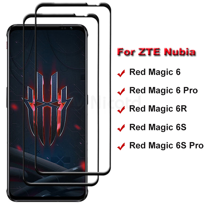 2Pcs/Lot Full Cover Full Glue Tempered Glass Screen Protector For ZTE Nubia Red Magic 6 6S Pro 6 R 6