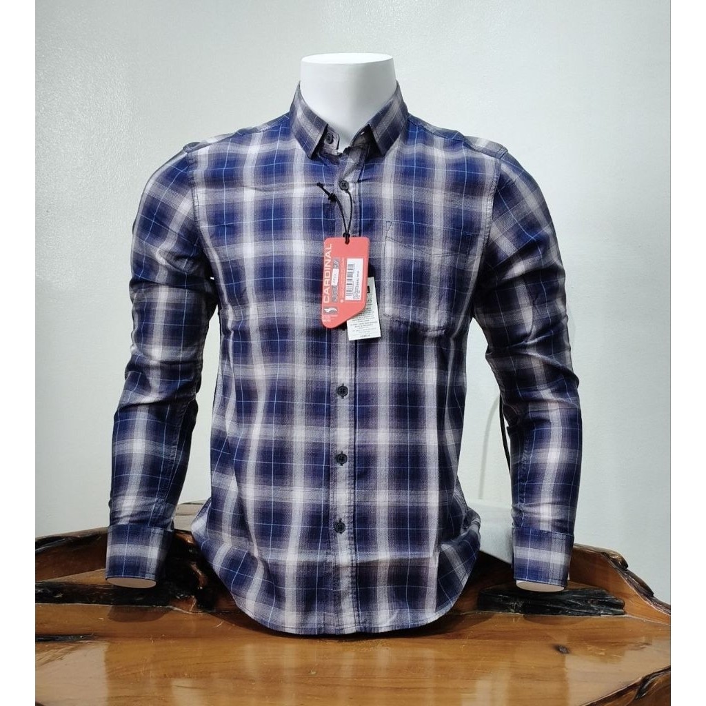 Kemeja Pria Cardinal Lengan Panjang Slimfit Katun