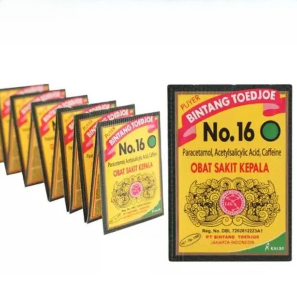 Puyer No 16 isi 12 sachet Bintang Todjoe OBAT SAKIT KEPALA PUYER BINTANG TUJUH pegal linu dan sakit 