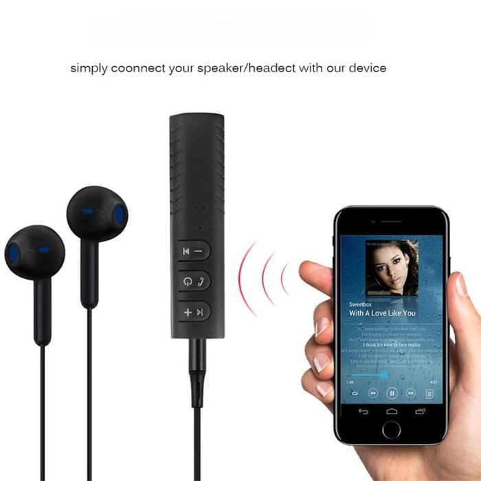 Bluetooth Audio Receiver Adapter To 3.5mm Wireless Bluetooth 5.0 EDR A2DP Portable Baterai Rechargea