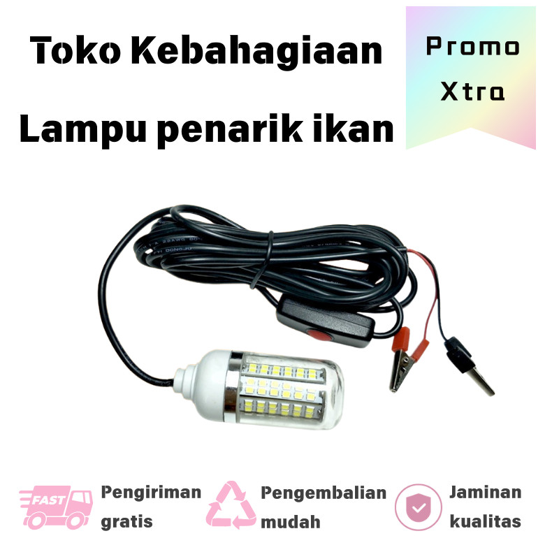 Lampu Pancing LED Kecerahan Tinggi, Cocok untuk Memancing Air Tawar & Dalam, Menarik Ikan dan Cumi-C