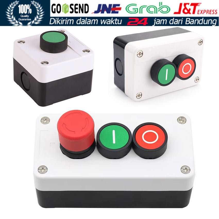 Control Box Push Button Start-Stop  / Kotak Kontrol Dua Tombol NO NC / Emergency Stop & Switch Merah