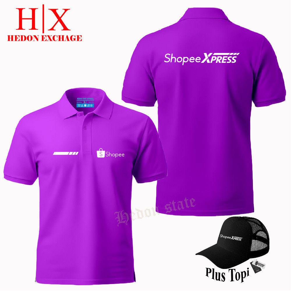 Plus Topi – Poloshirt Pendek Spx-Express Baju Kaos Kerah Pria Wanita Seragam Kekinian