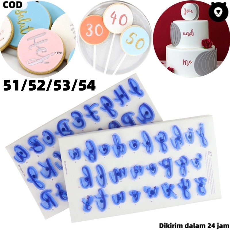 Cetakan Stempel Fondant Kue Ukuran Besar Huruf Angka Plastik Hiasan Kue Baru
