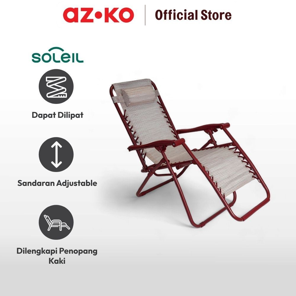 AZKO Soleil Kursi Recliner Lipat Mini - Merah Multifunctional Foldable Chair Recliner Chair Tempat D