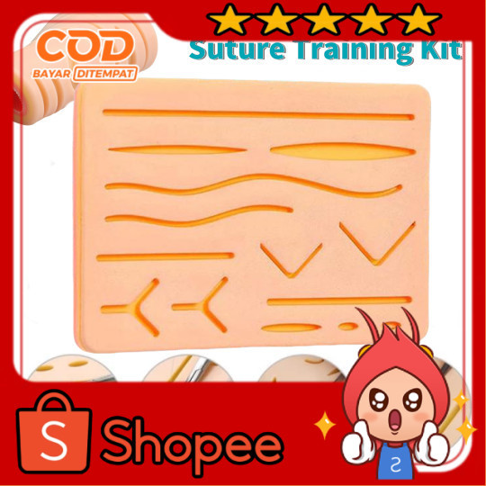 Model Kulit Silicone Pad Sutura Jahit Luka Media Wound Suture Heating Medical Kit Practice Skin sutu