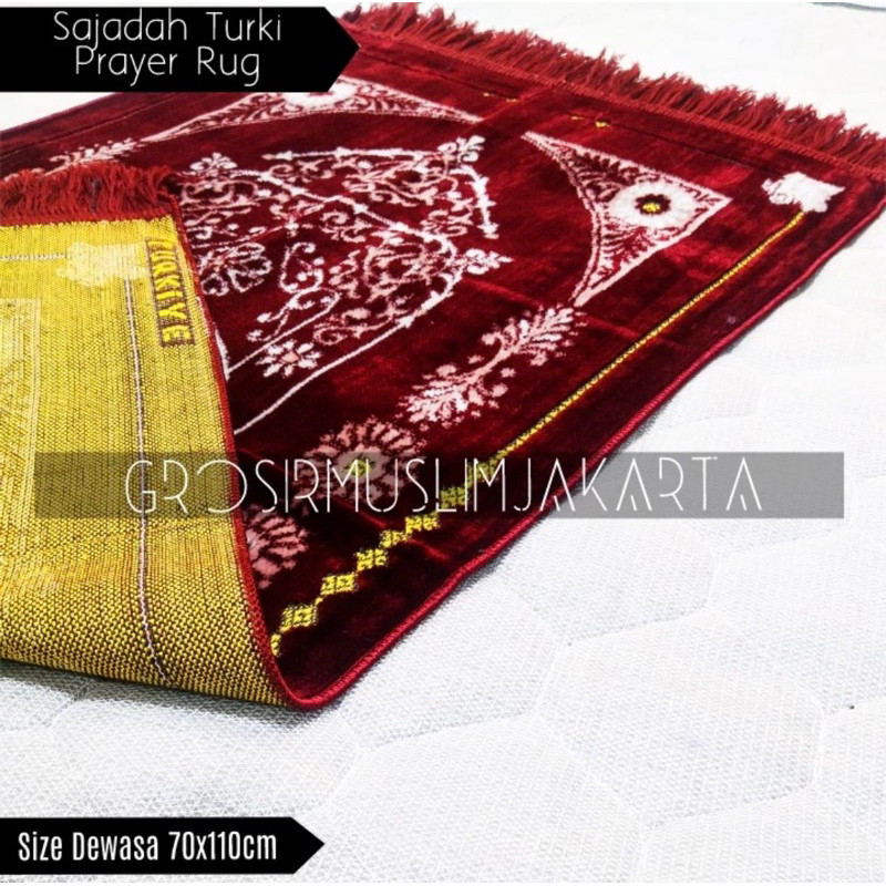 TERLARIS Sajadah Turki Bulu Tebal / Sajadah Turki Bulu Lembut / Sajadah Dewasa Ukuran Besar