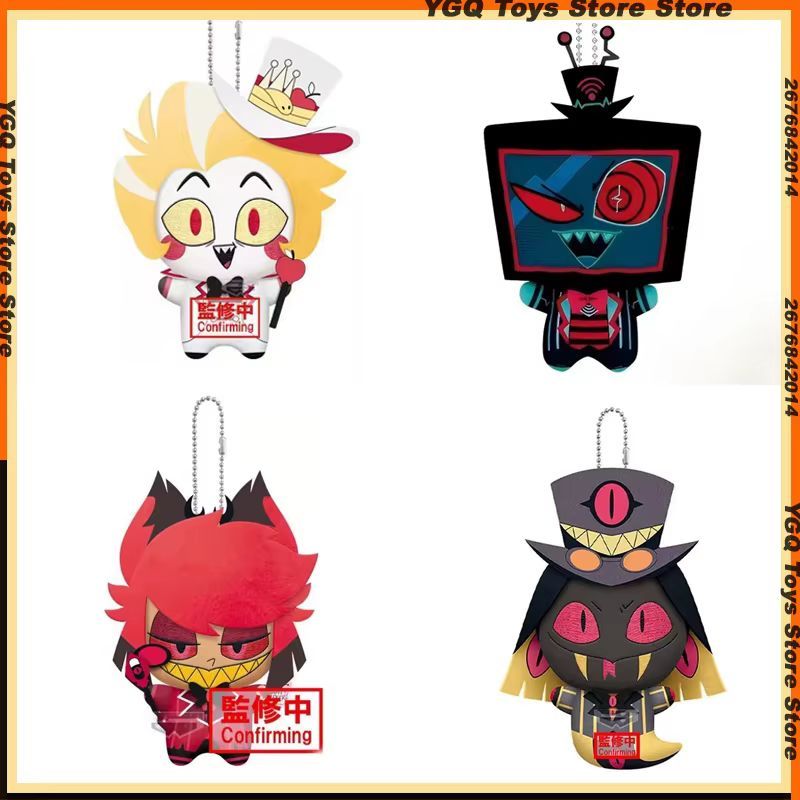 New In Stock 10cm Hazbin Hotel Vox Lucifer Ko Version Not Genuine Plush Doll Cute Anime Peripherals 
