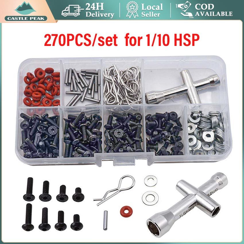 Screw Fastener Kit RC Car Sakura D3 D4 XIS Kotak Sekrup Baut RC Drift Universal Box Set 271 PCS Leng