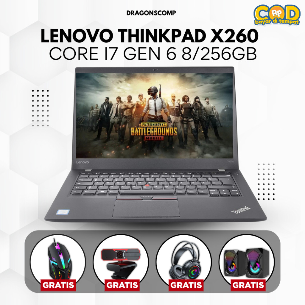 Laptop Lenovo Thinkpad X260 Core i7 Gen 6 8/256GB - Laptop Second Bergaransi