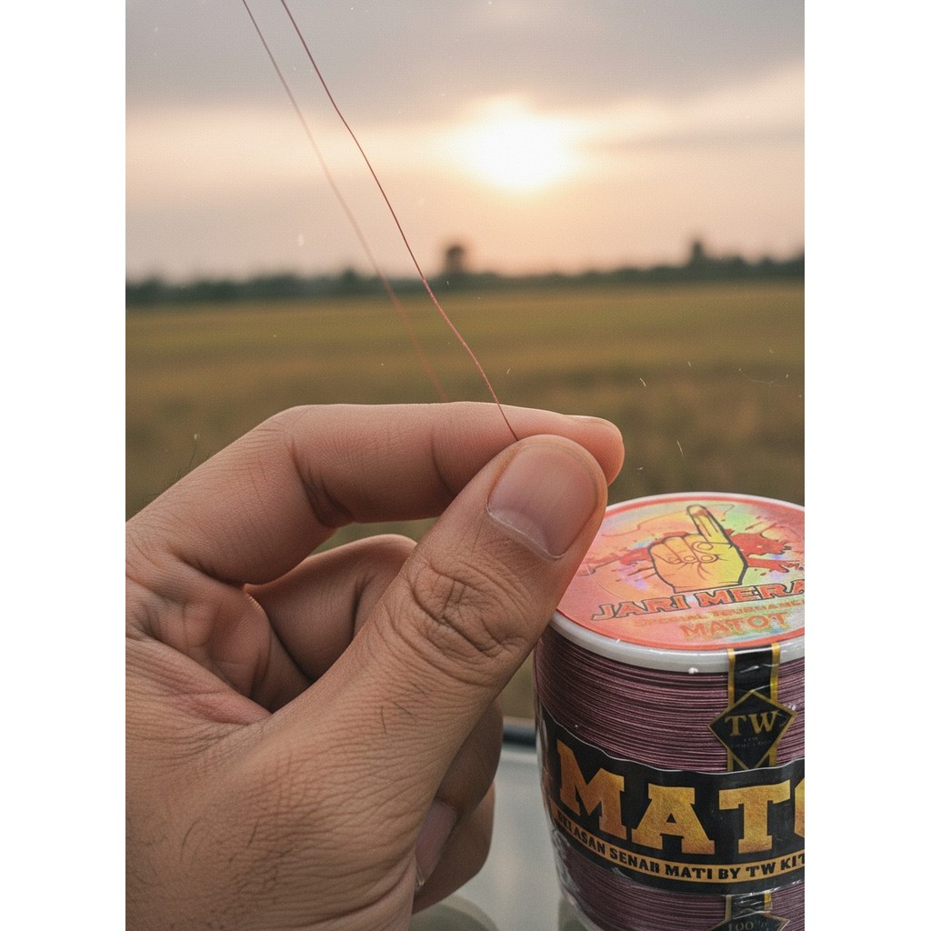 Benang gelasan JARI MERAH "matot" 2000yard size 020 - benang aduan layangan super tajam