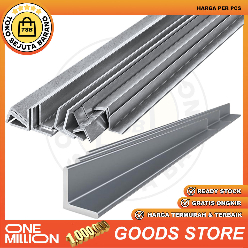 L Profile Aluminium Siku Aluminium 2x2 cm Silver Per Meter Siku Aluminium List Sudut Lemari Etalase 