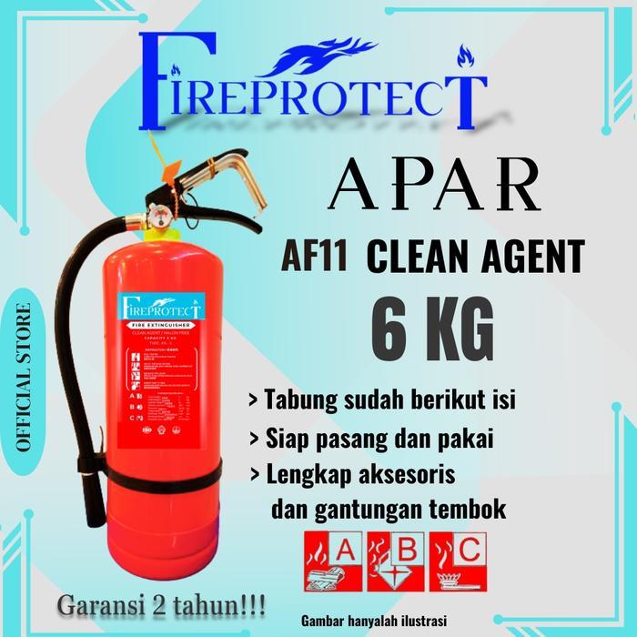 FIRE PROTECT Apar Pemadam Api AF11 Clean Agent 6kg Non-Halon Ramah Lingkungan Cocok untuk Rumah Tang