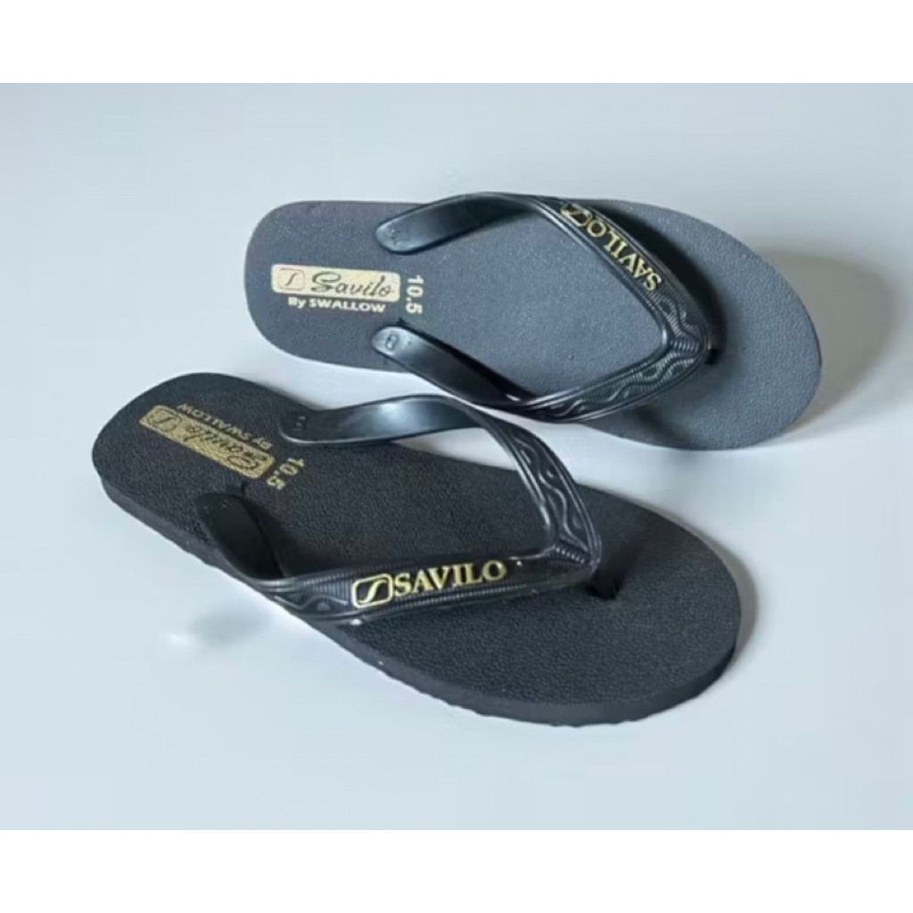 LSM 1 Bal isi 6 Pcs Sandal Swallow Savilo Black Gold Selop Swallow Hitam Emas
