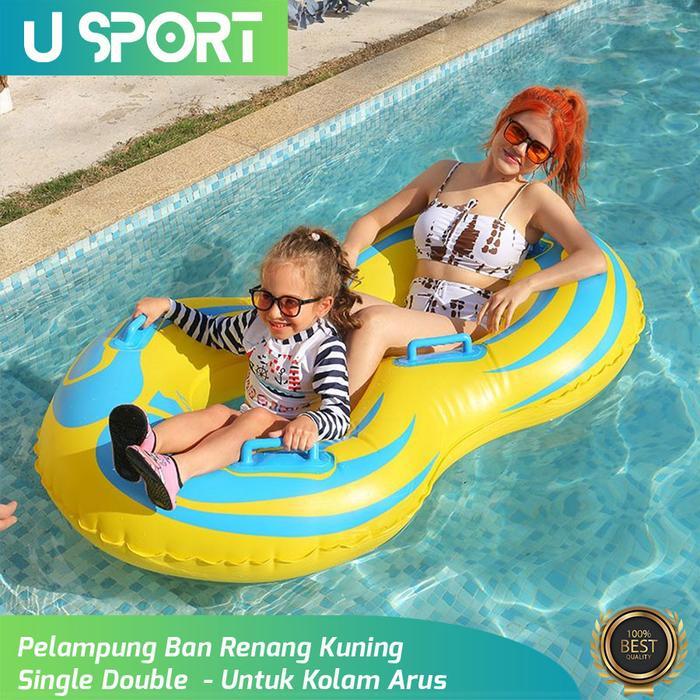 Pelampung Ban Renang Kuning Single/ Double Untuk Kolam Arus, Dewasa & Anak
